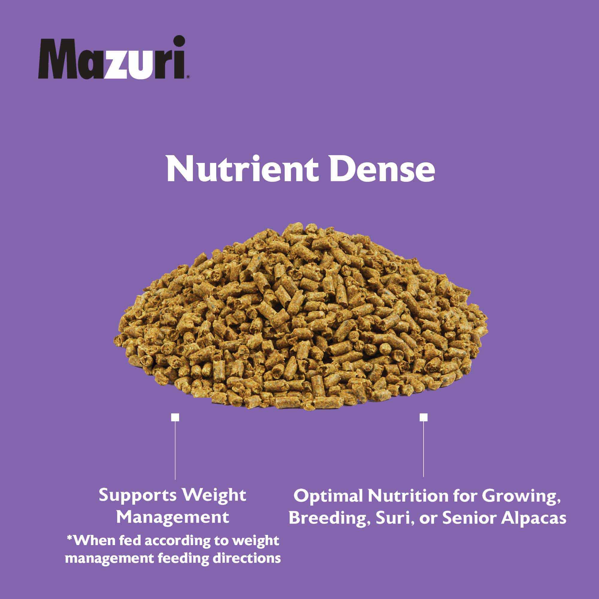 Nutrient Dense pellet on a purple background
