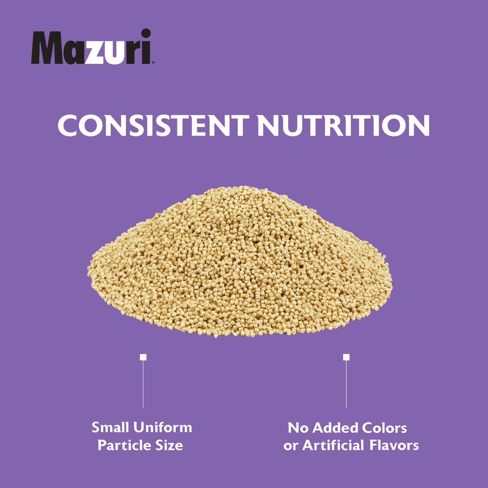 The small pellet is a pile on a purple background