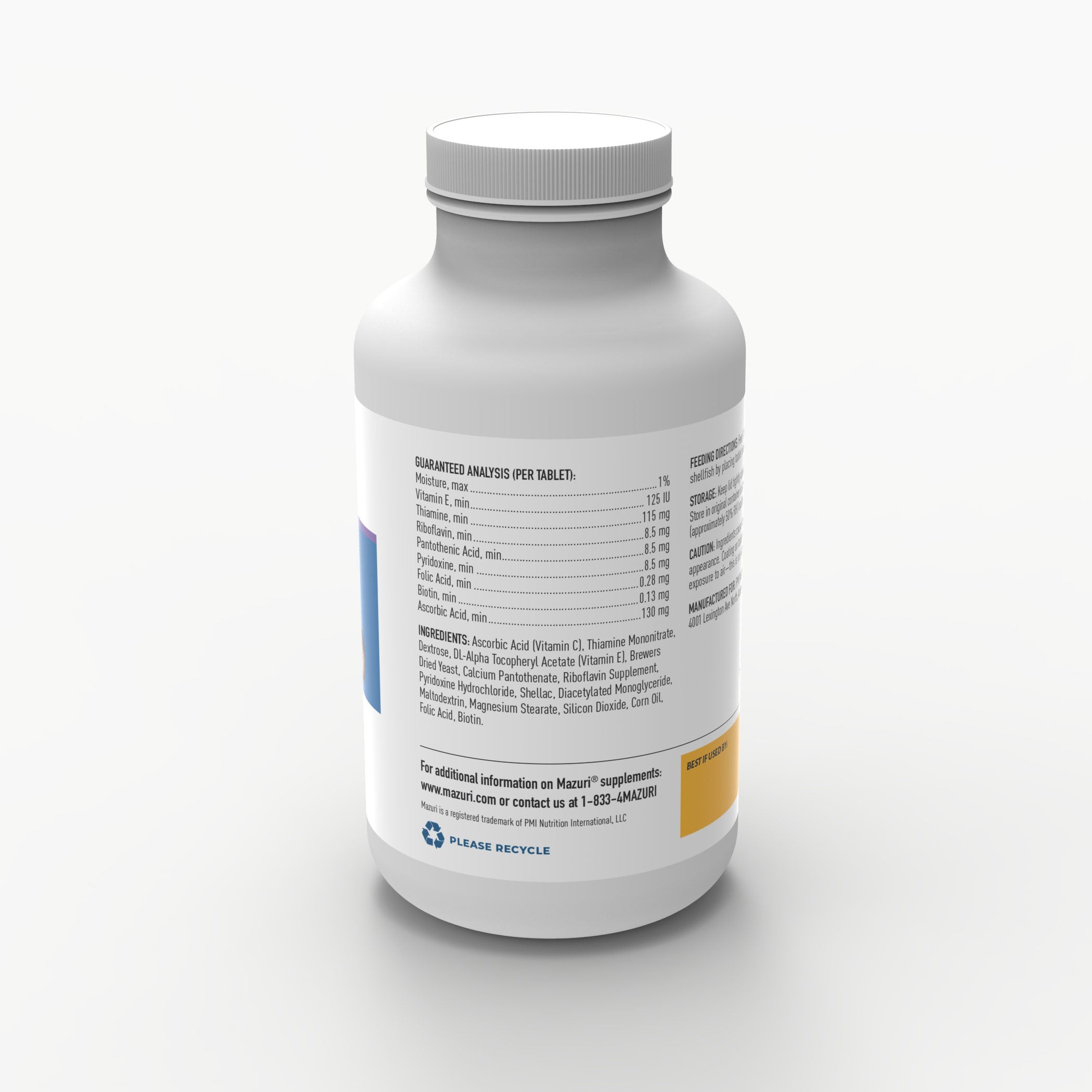 Large Bird Supplement bottle back with nutrients