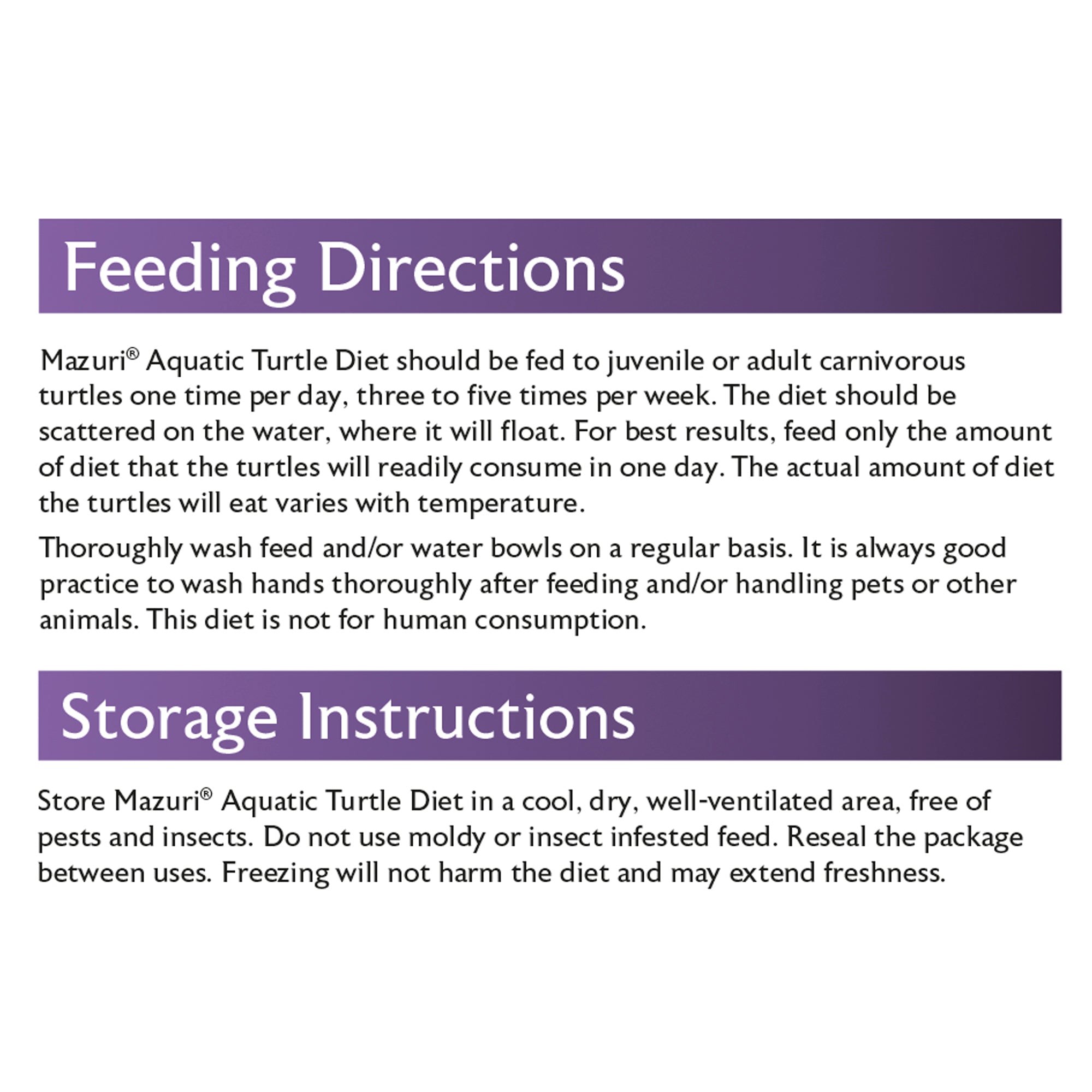 Aquatic Turtle Diet Feeding Directions