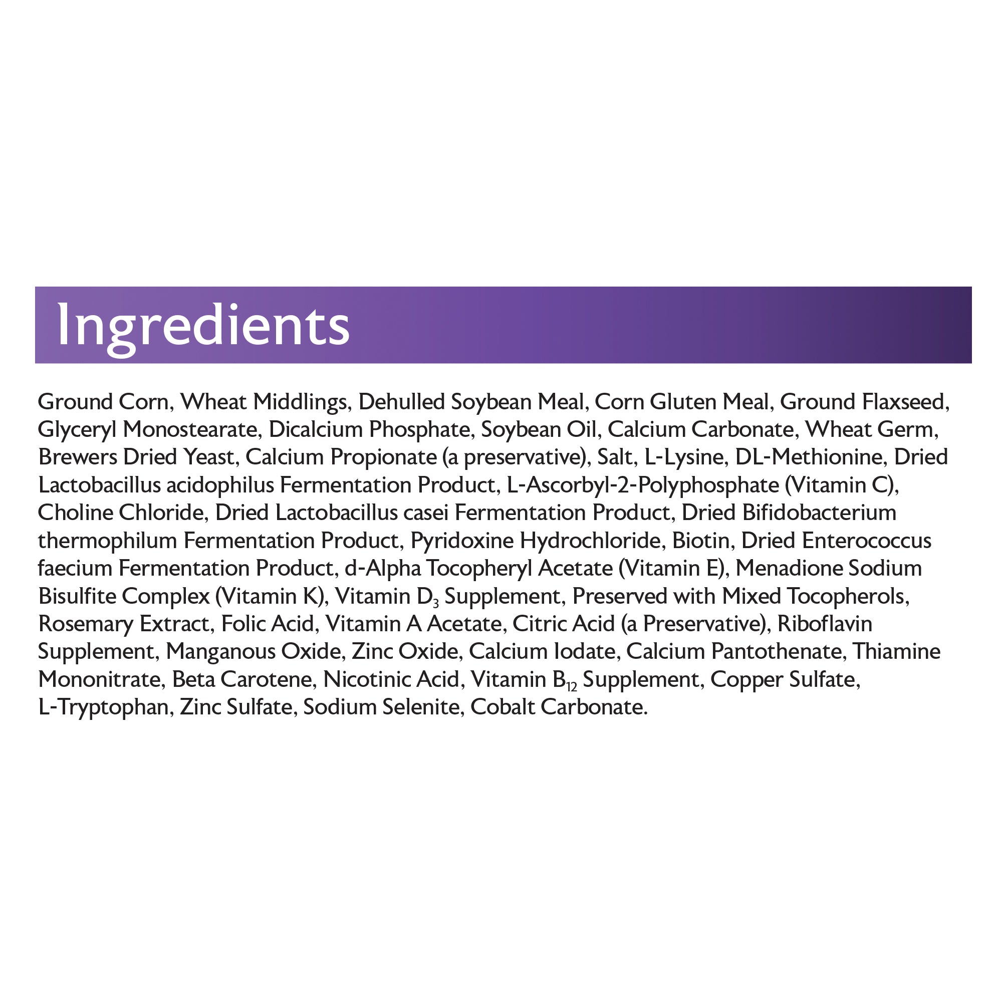 Small Bird Diet ingredients