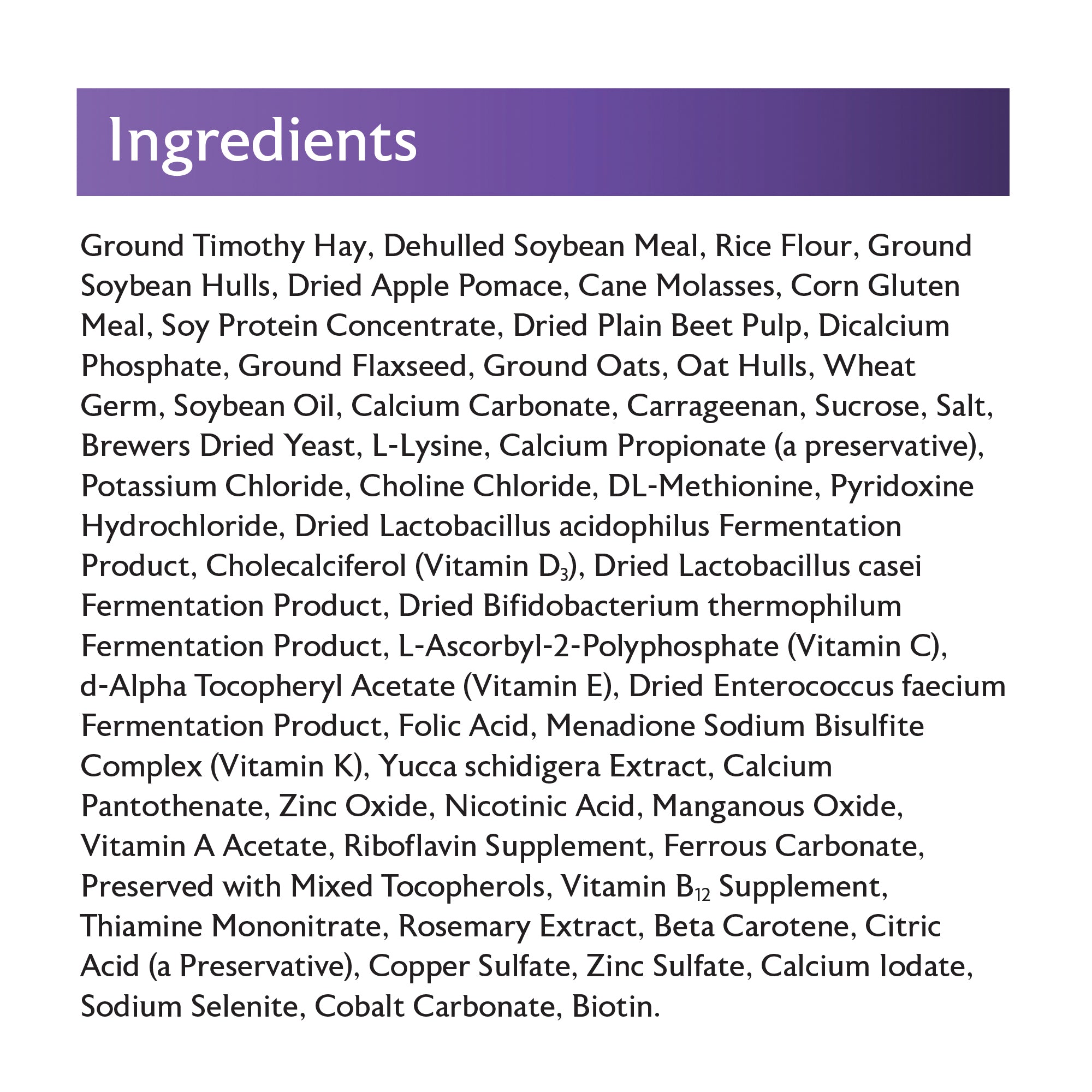 Herbivorous Reptile Ingredients