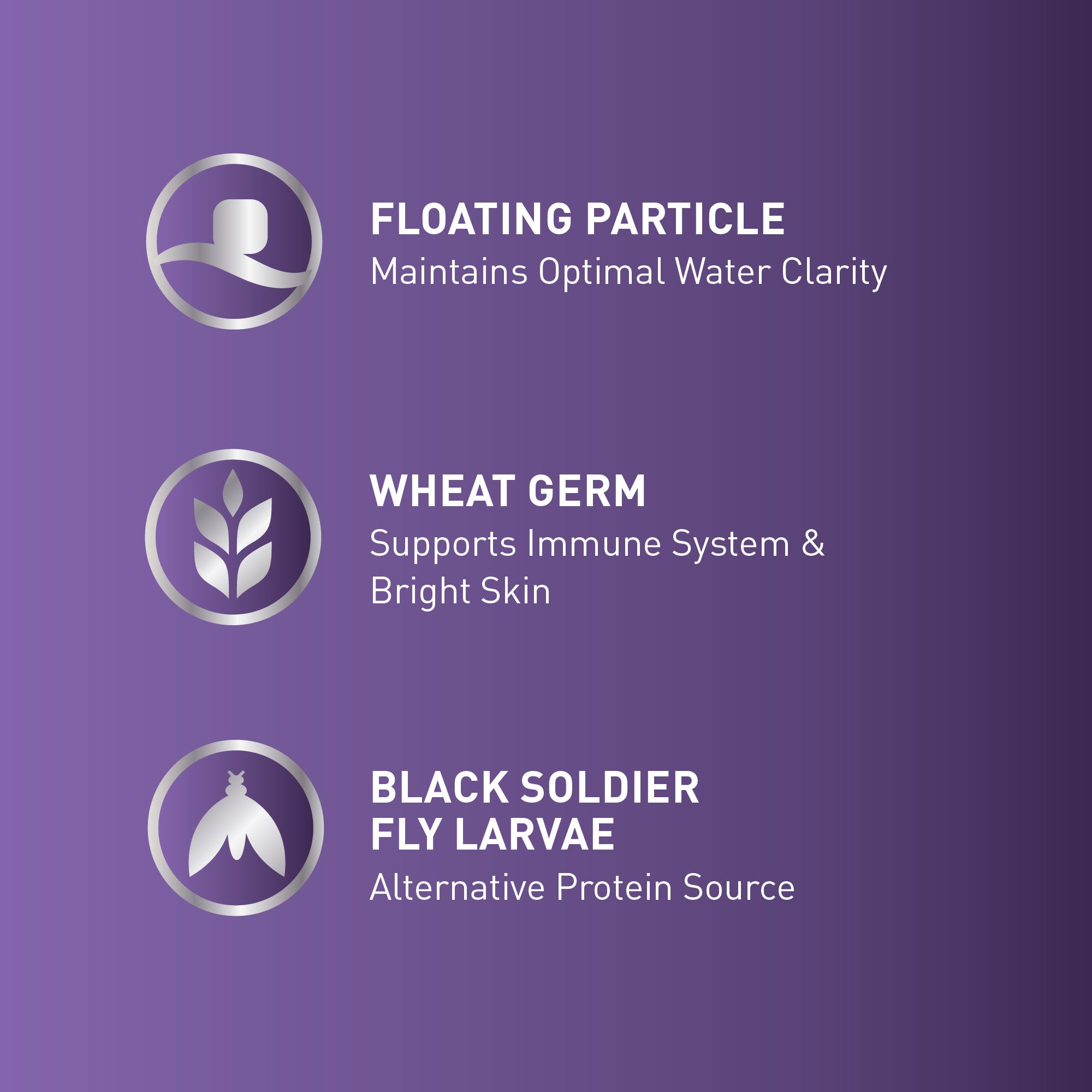 koi premium floating particle with wheat germ and black soldier fly larvae