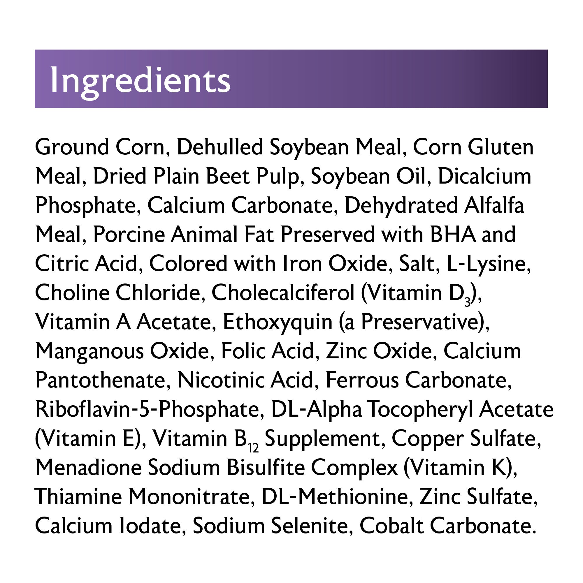 Mazuri NutriBlend Pigeon Gold Ingredients