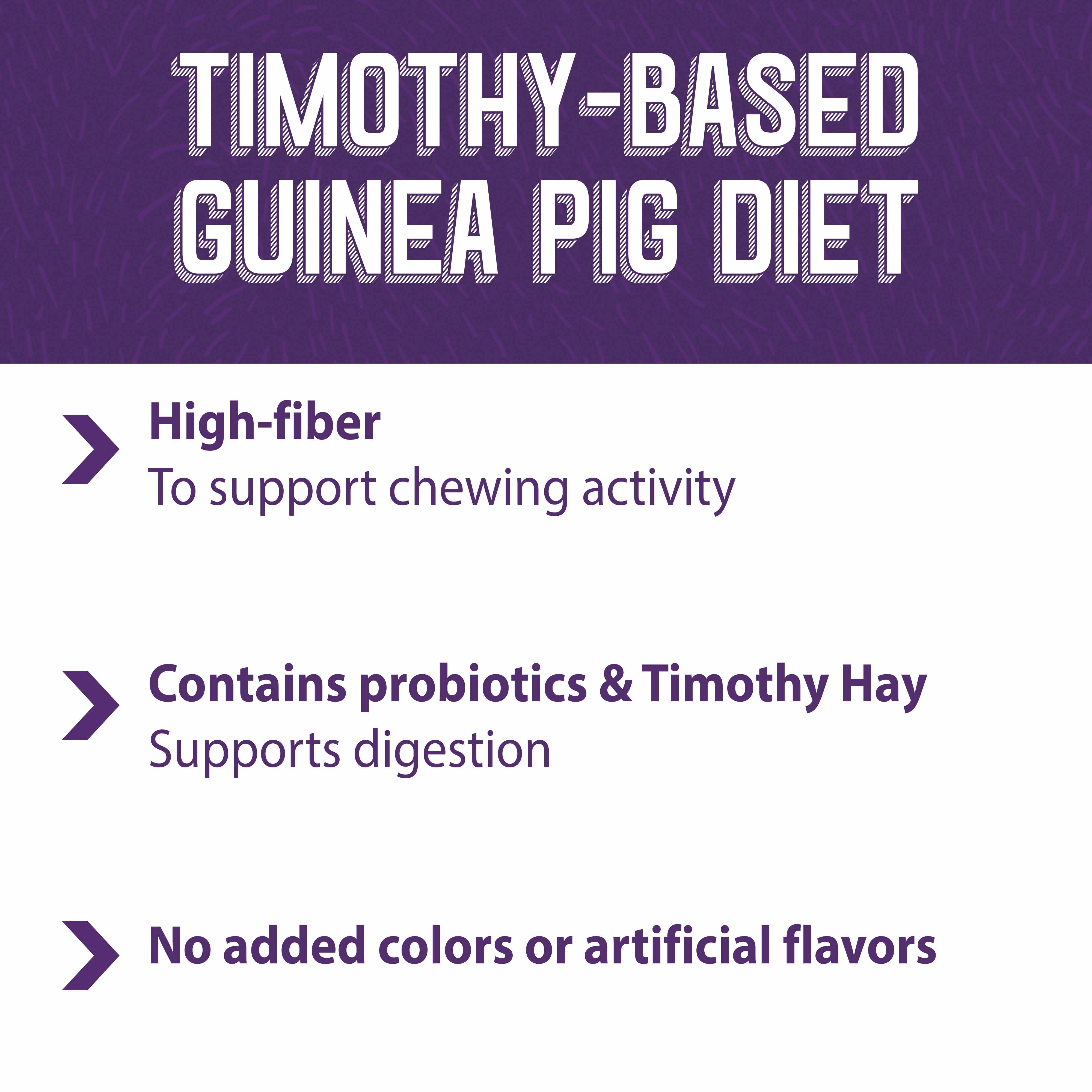 Guinea Pig Diet is high in fiber