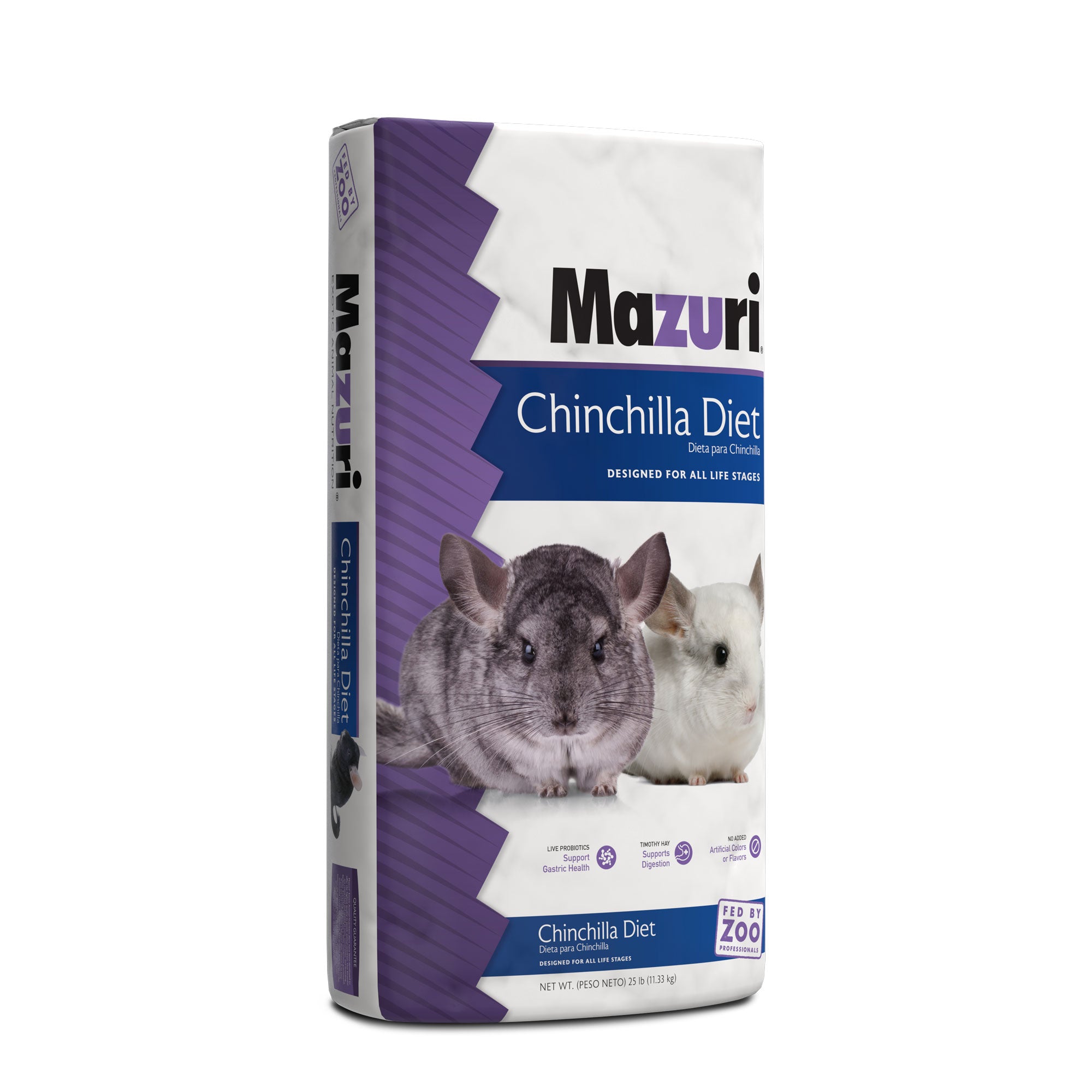 Chinchilla Diet 25 pound bag front and gusset