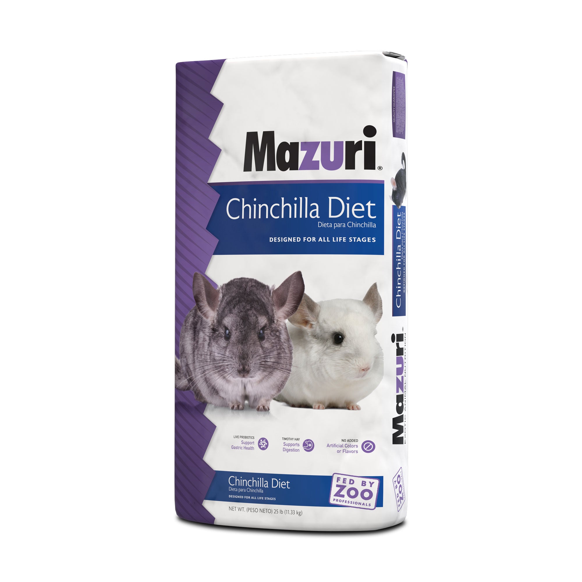 Chinchilla Diet 25 pound bag front and gusset
