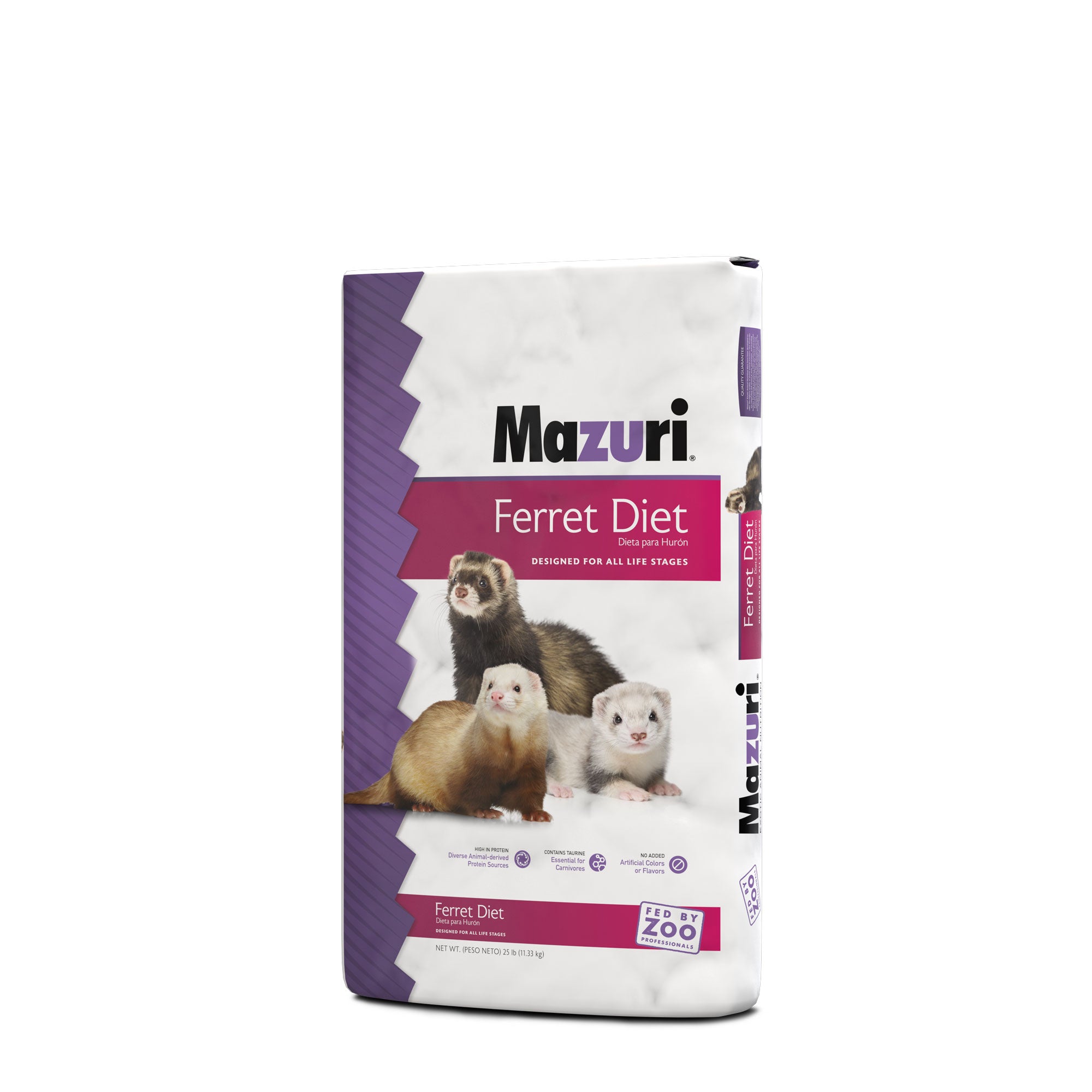 Ferret Diet 25 pound bag front and gusset