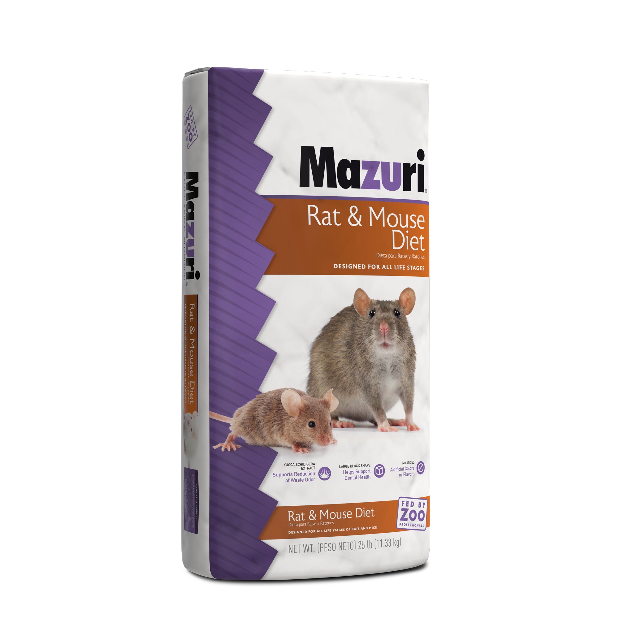 Rat & Mouse Diet 25 pound bag front and gusset