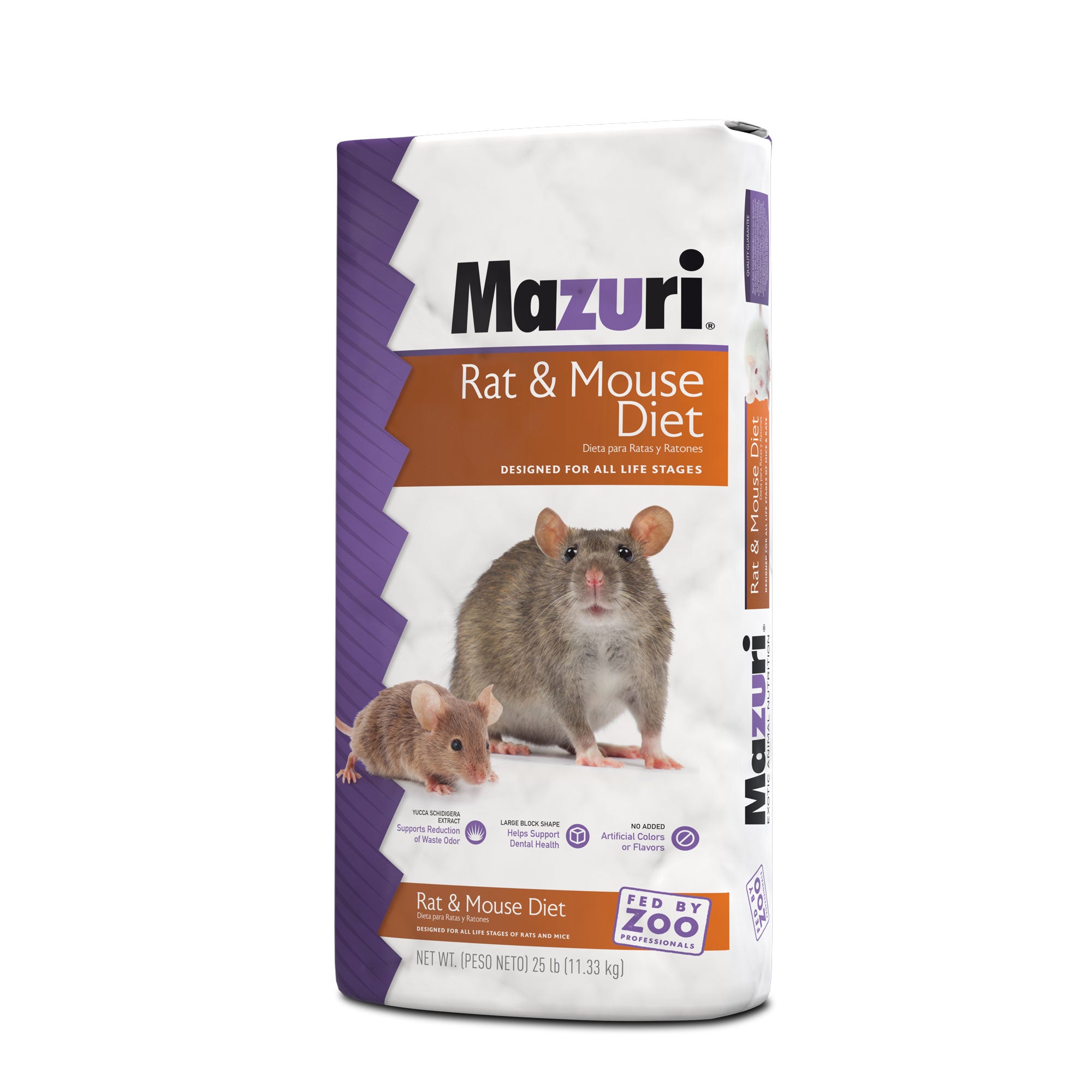 Rat & Mouse Diet 25 pound bag front and gusset