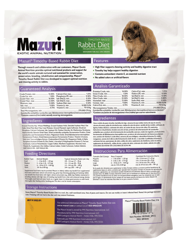 Mazuri® Timothy-Hay Based Rabbit Diet