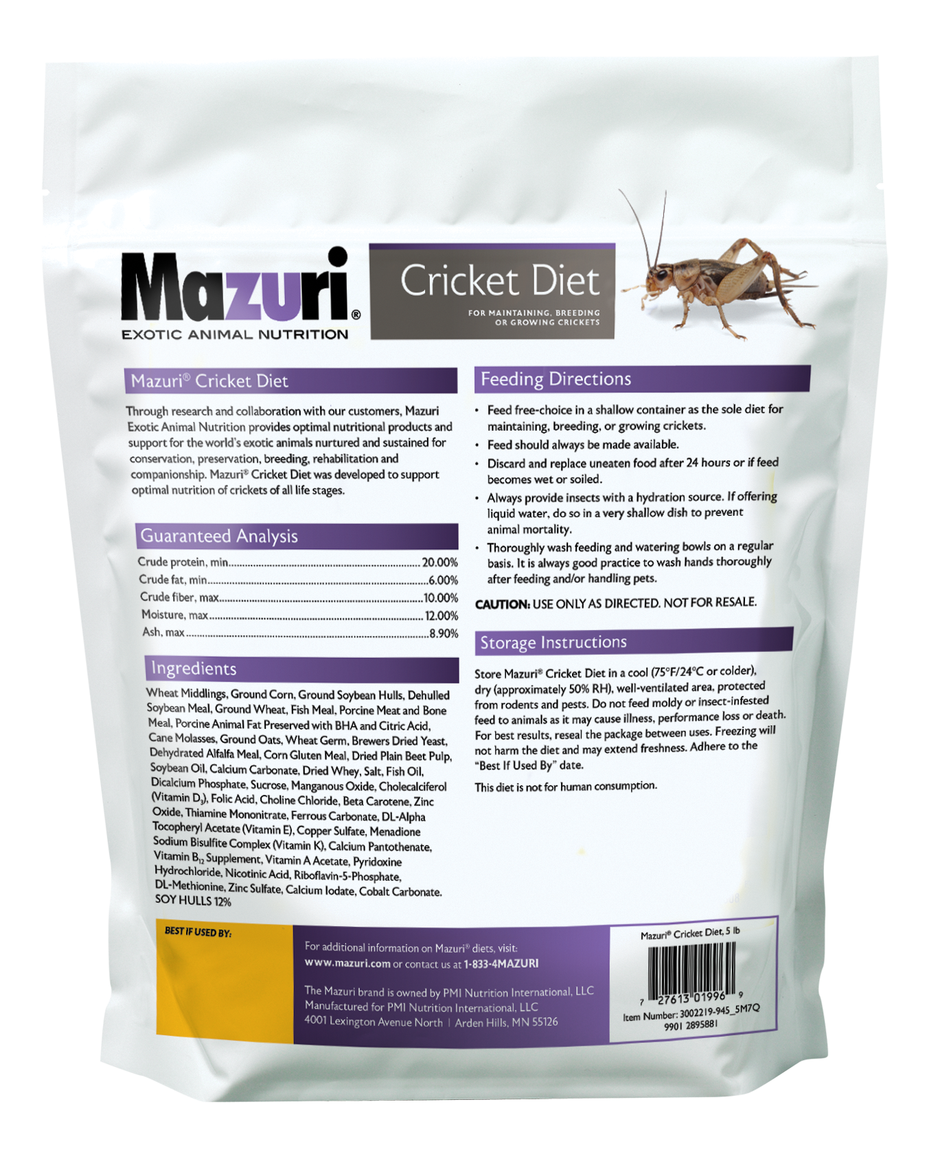 Mazuri® Cricket Diet