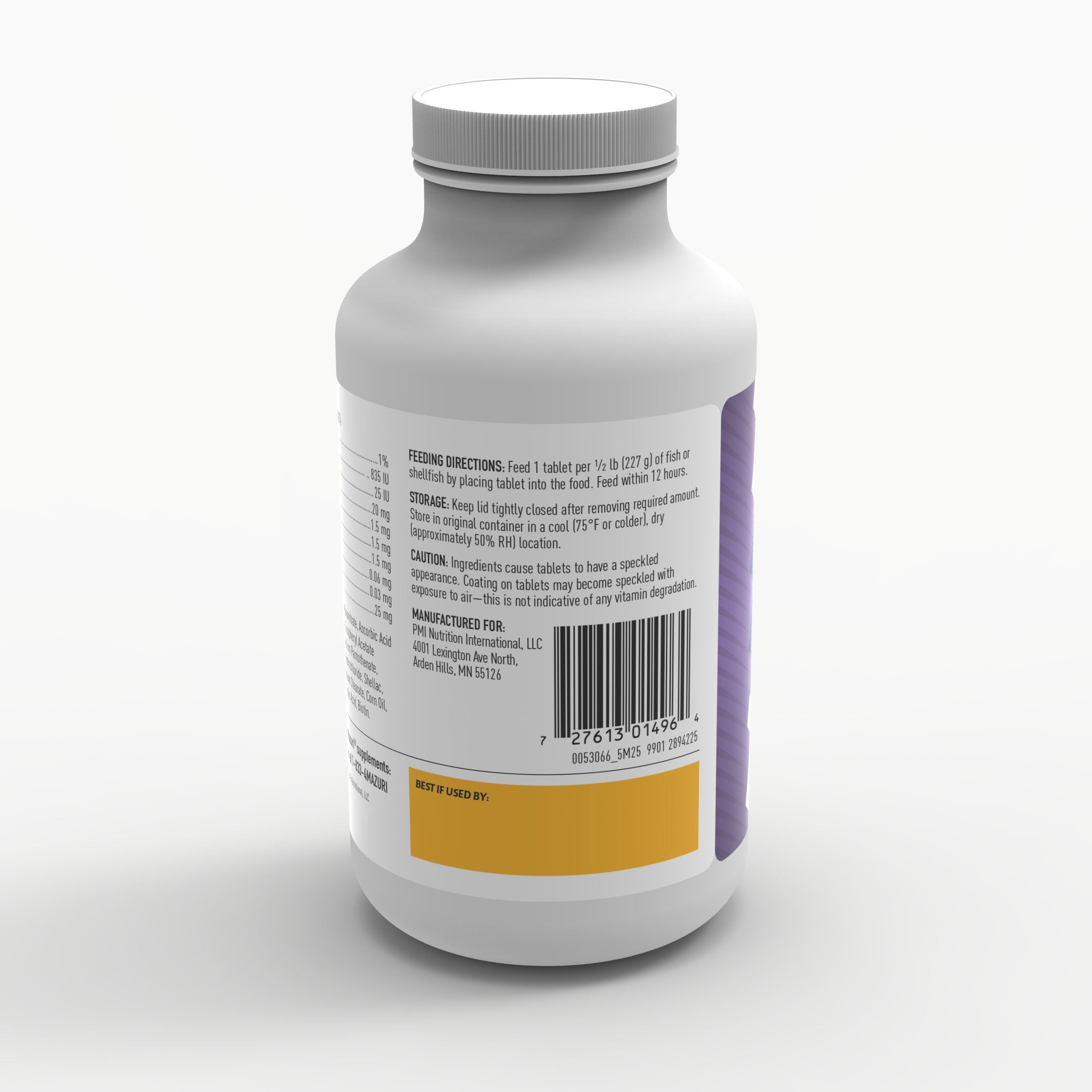 Small Bird Supplement with Vitamin A bottle back with ingredients