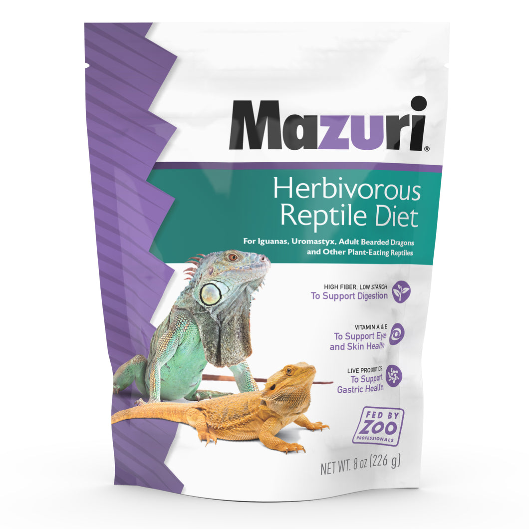 Front View of Herbivorous Reptile Diet 8 oz Pouch