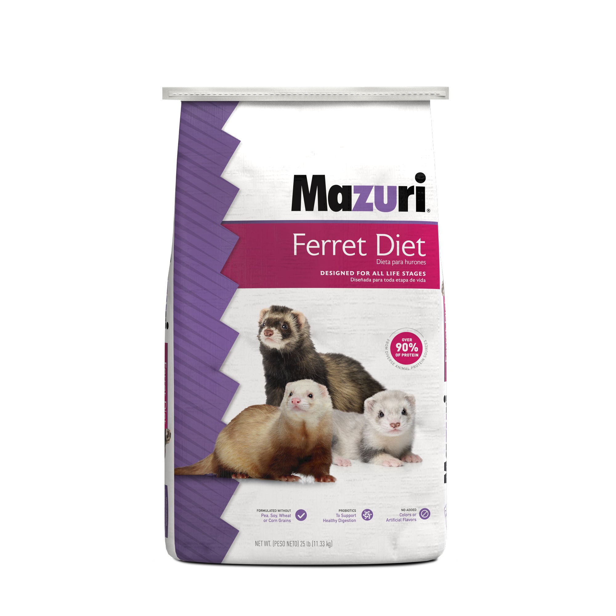 mazuri ferret diet 25 lb bag with 3 ferrets