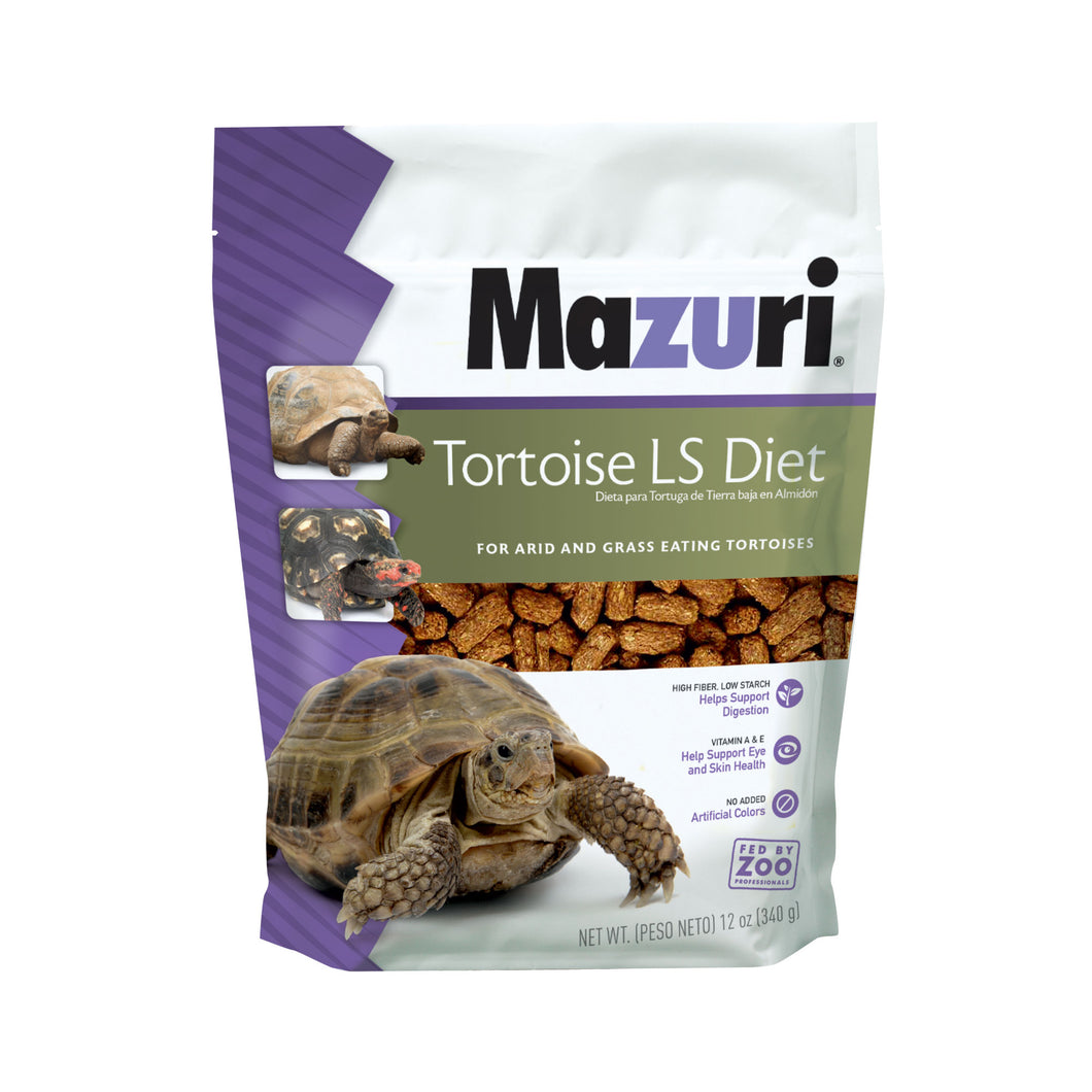 Mazuri Tortoise LS Diet 12 oz bag with 3 tortoise images