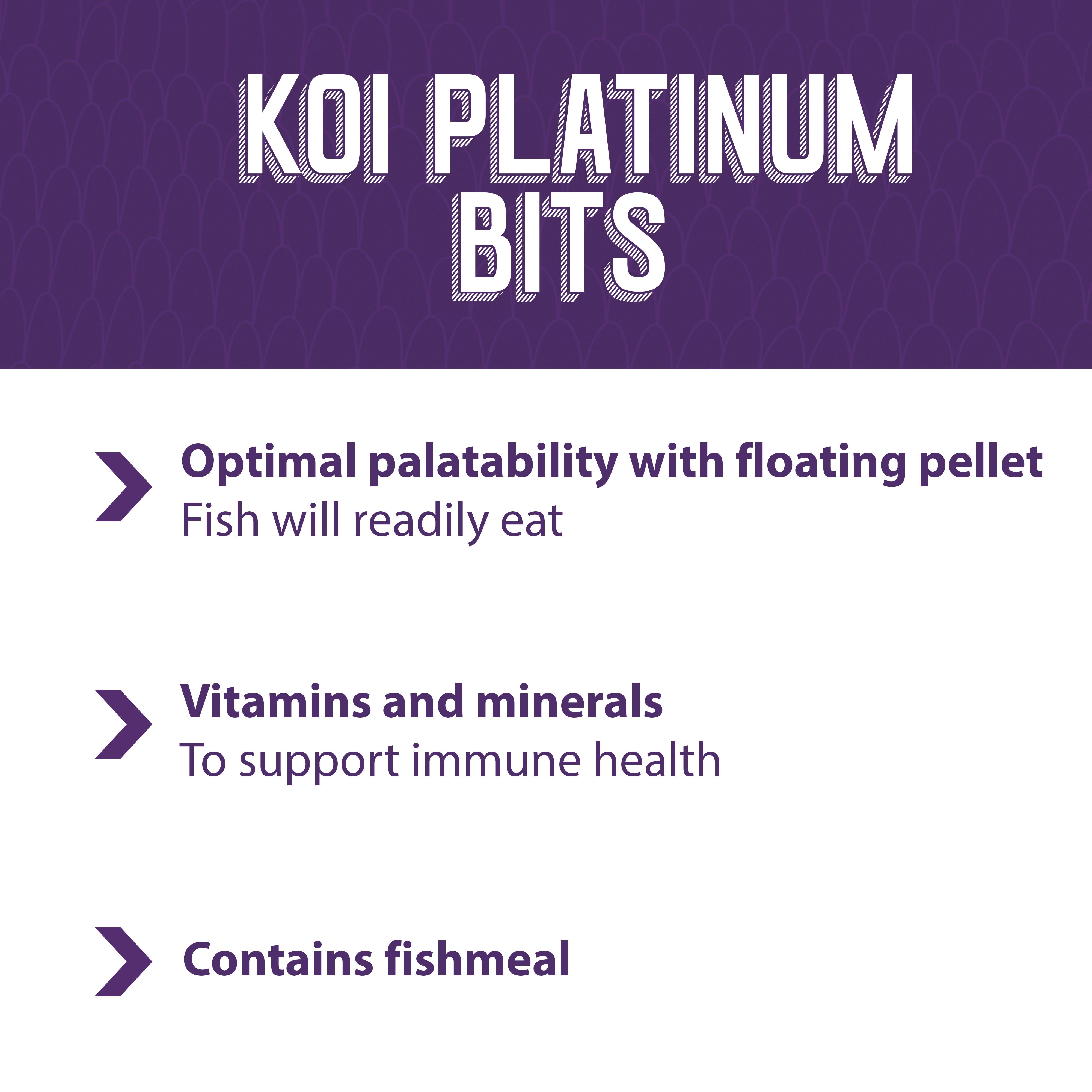 Koi platinum bits contain fishmeal