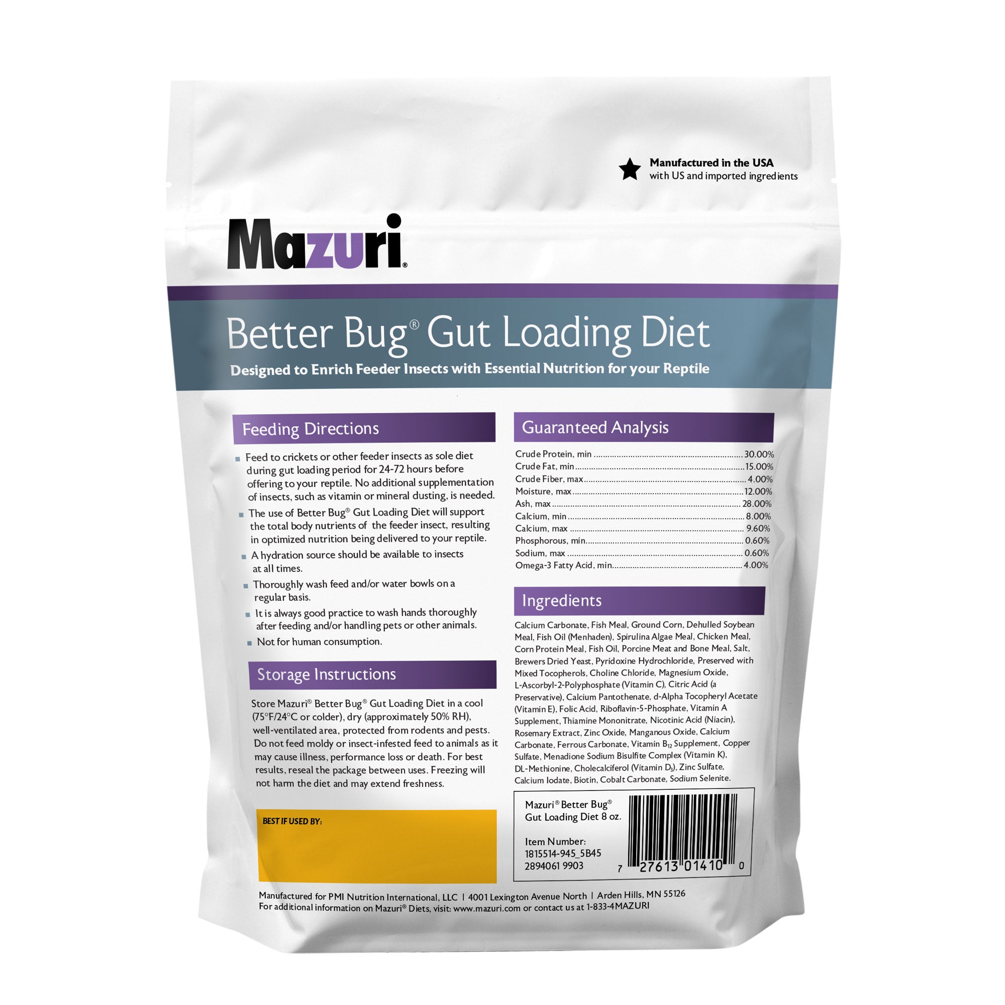 Mazuri® Better Bug® Gut Loading Diets